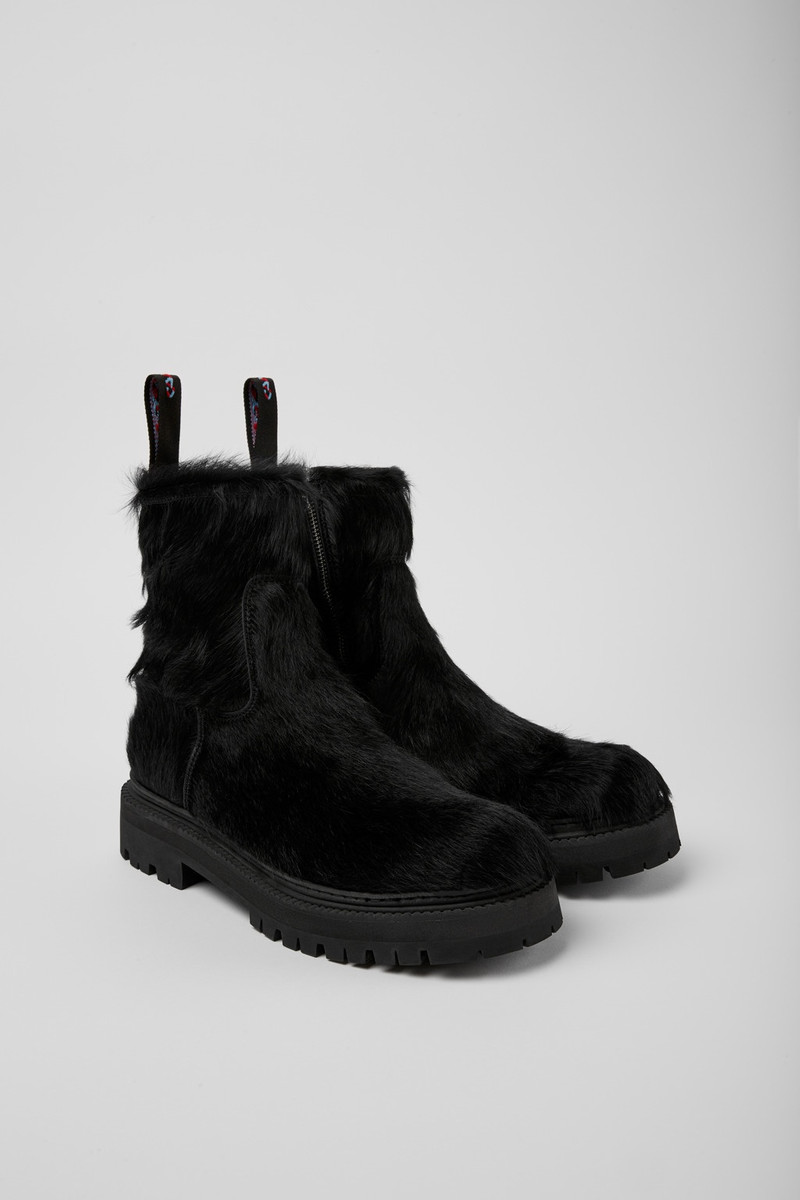 Black long calf hair boots 2