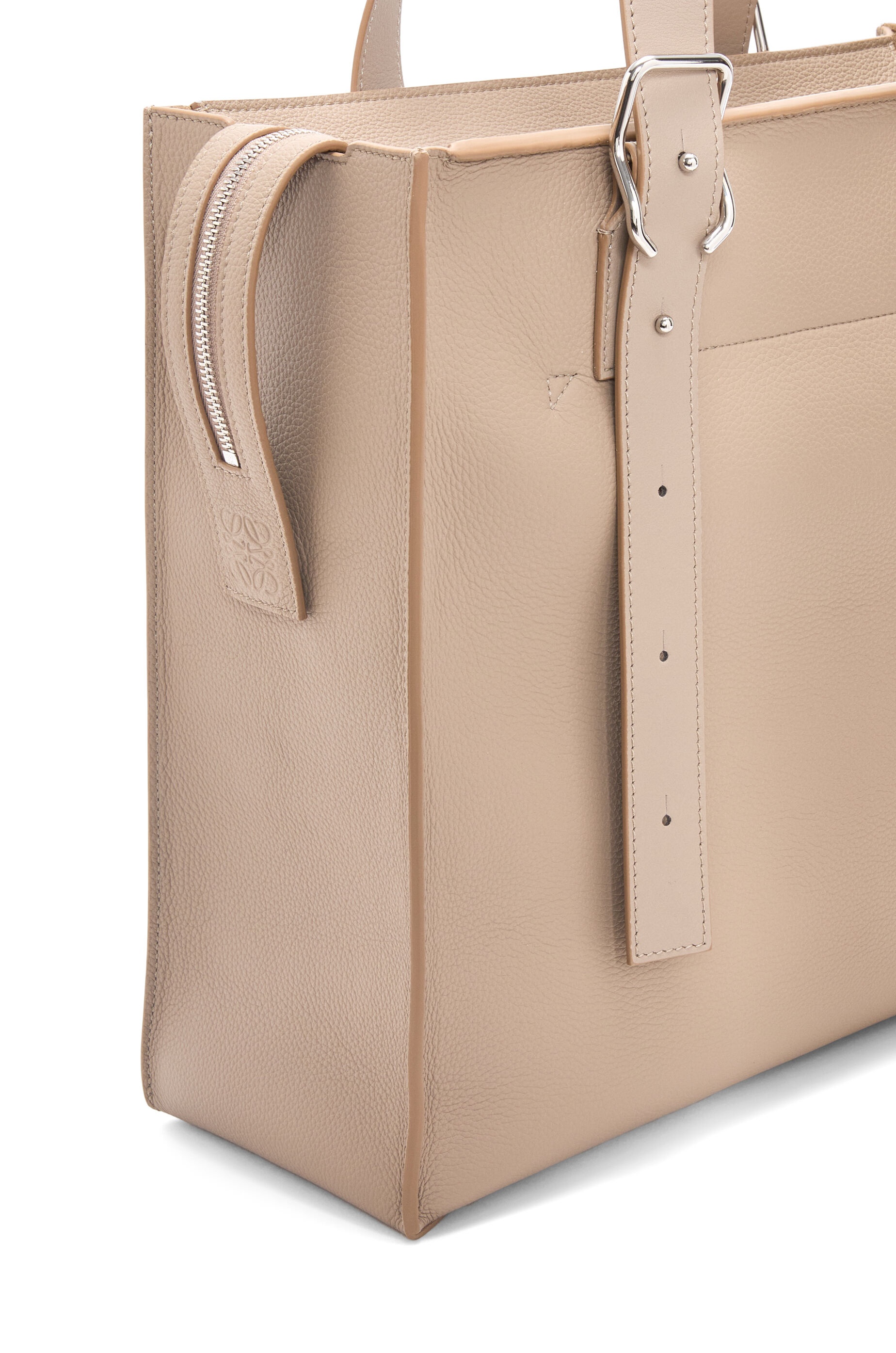 Buckle Zip Tote in soft grained calfskin - 6