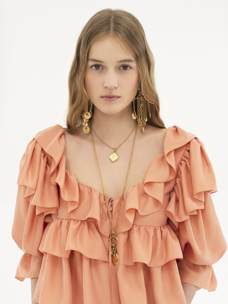 CROPPED RUFFLE TOP IN WASHED SILK POPLIN 7