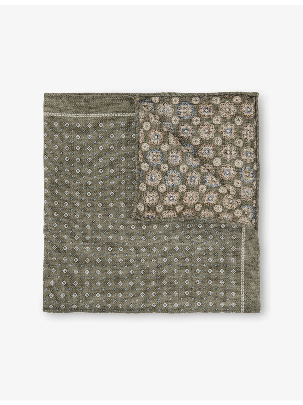 Pier Diamond-Print Silk Pocket Square - 1
