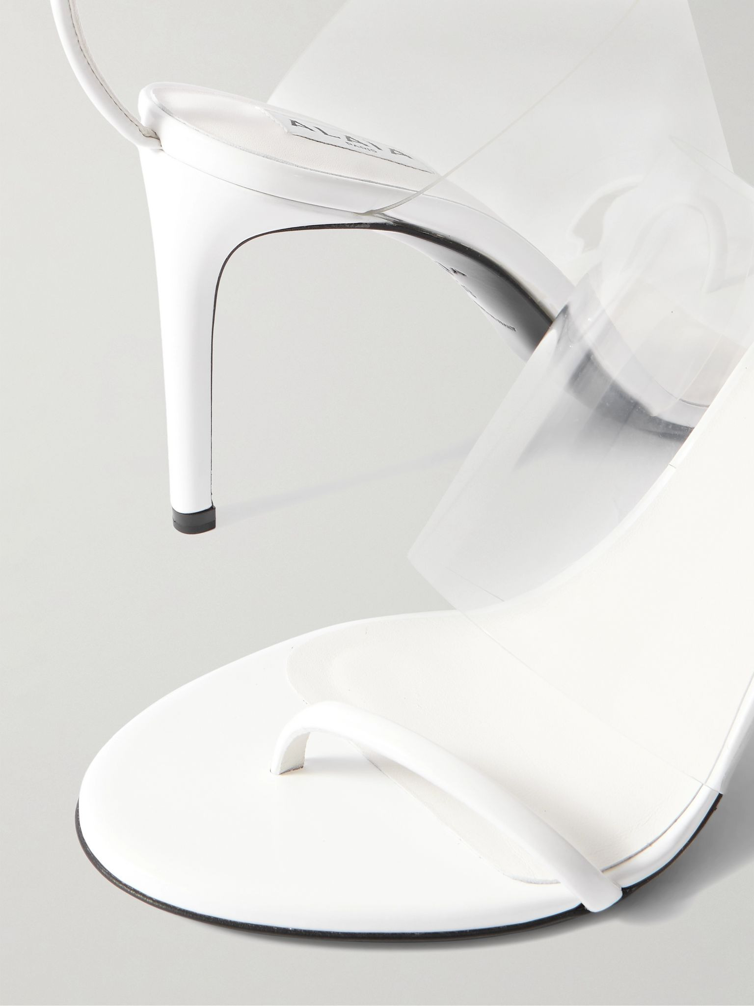 Asymmetric patent-leather and PVC sandals White - 4
