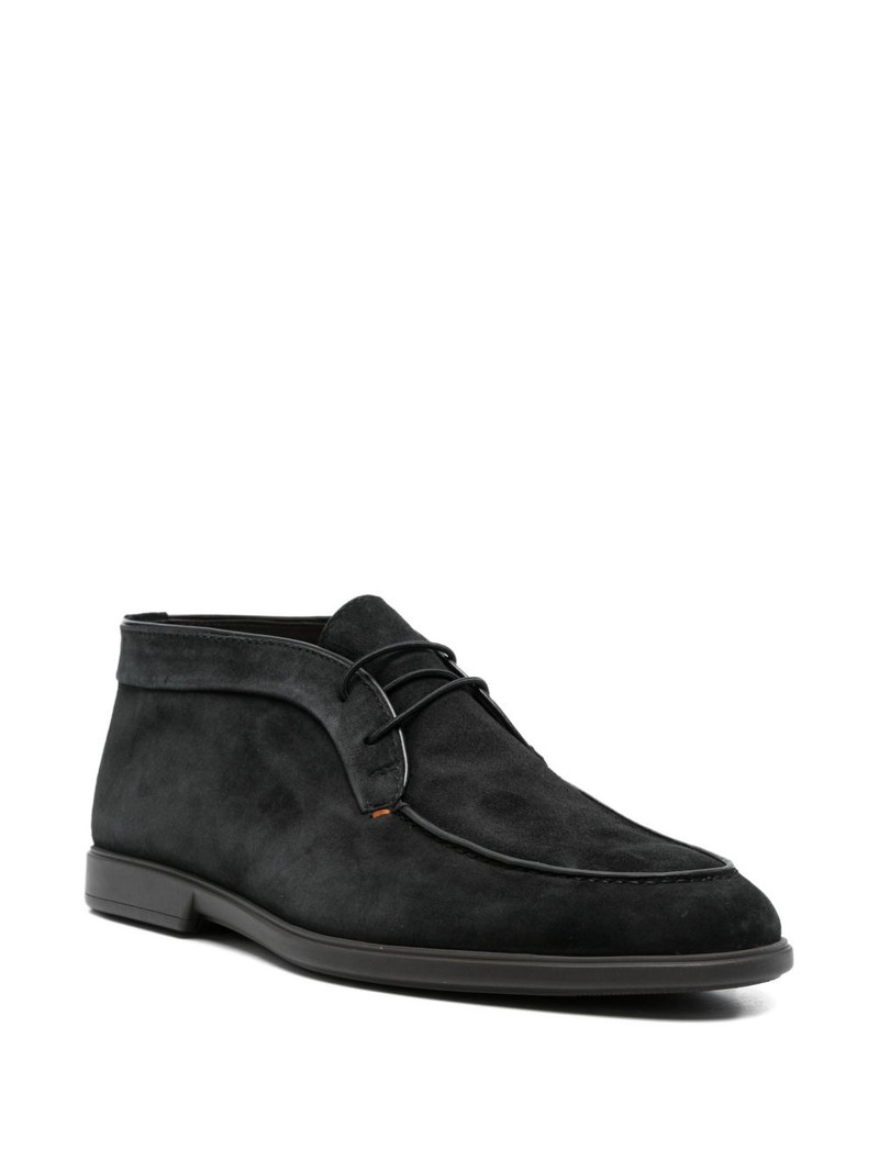 Santoni lace-up leather boots outlook