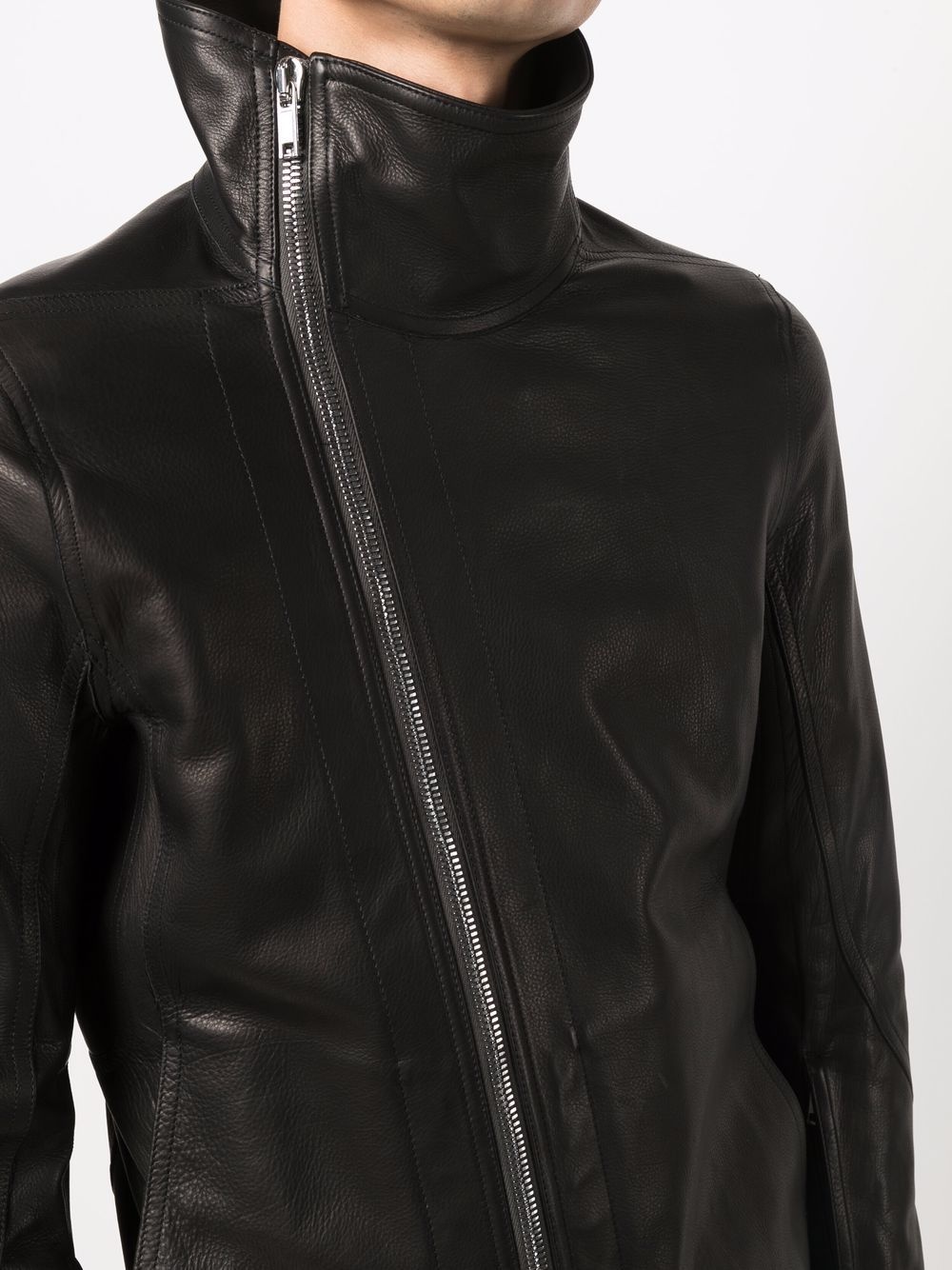 asymmetric leather jacket - 5