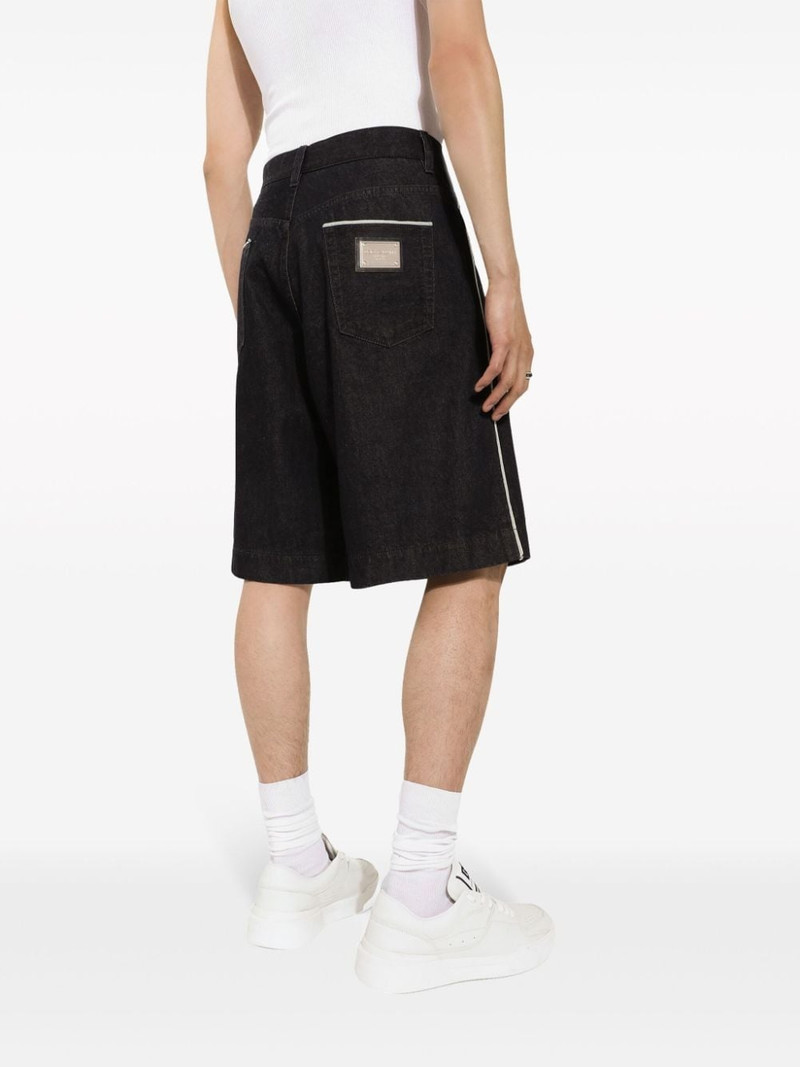 logo-plaque denim bermuda shorts 5