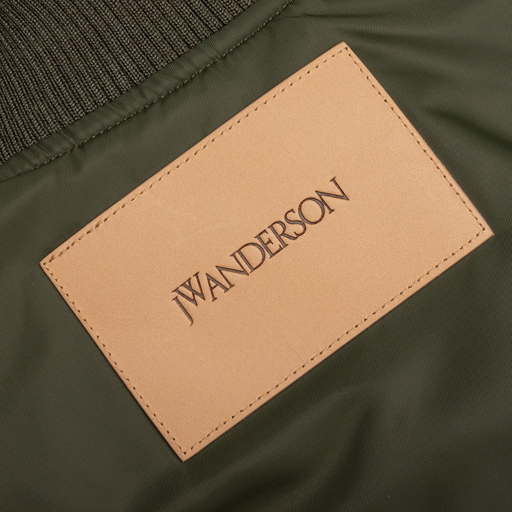 OVERSIZED CURVED HEM BOMBER JACKET - OLIVE - 5