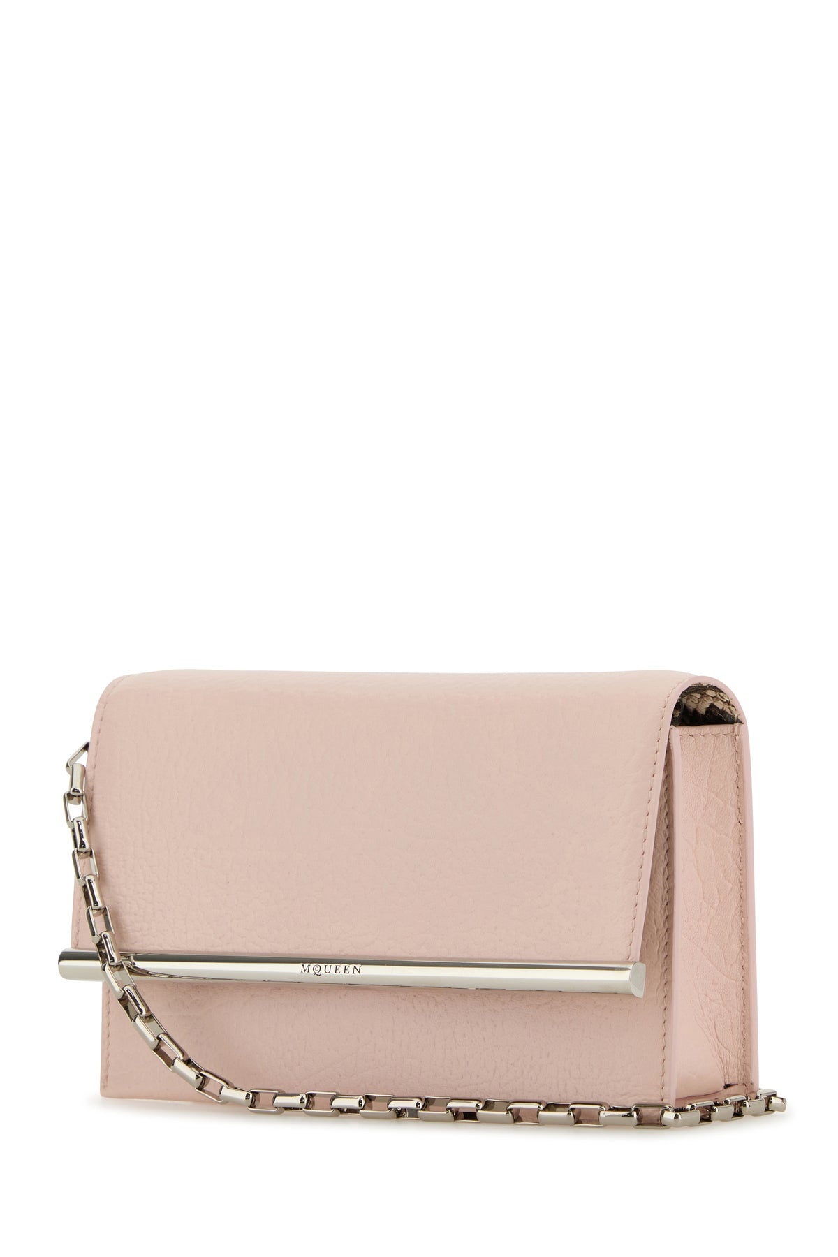 Pink leather mini Cross-Bar clutch - 2