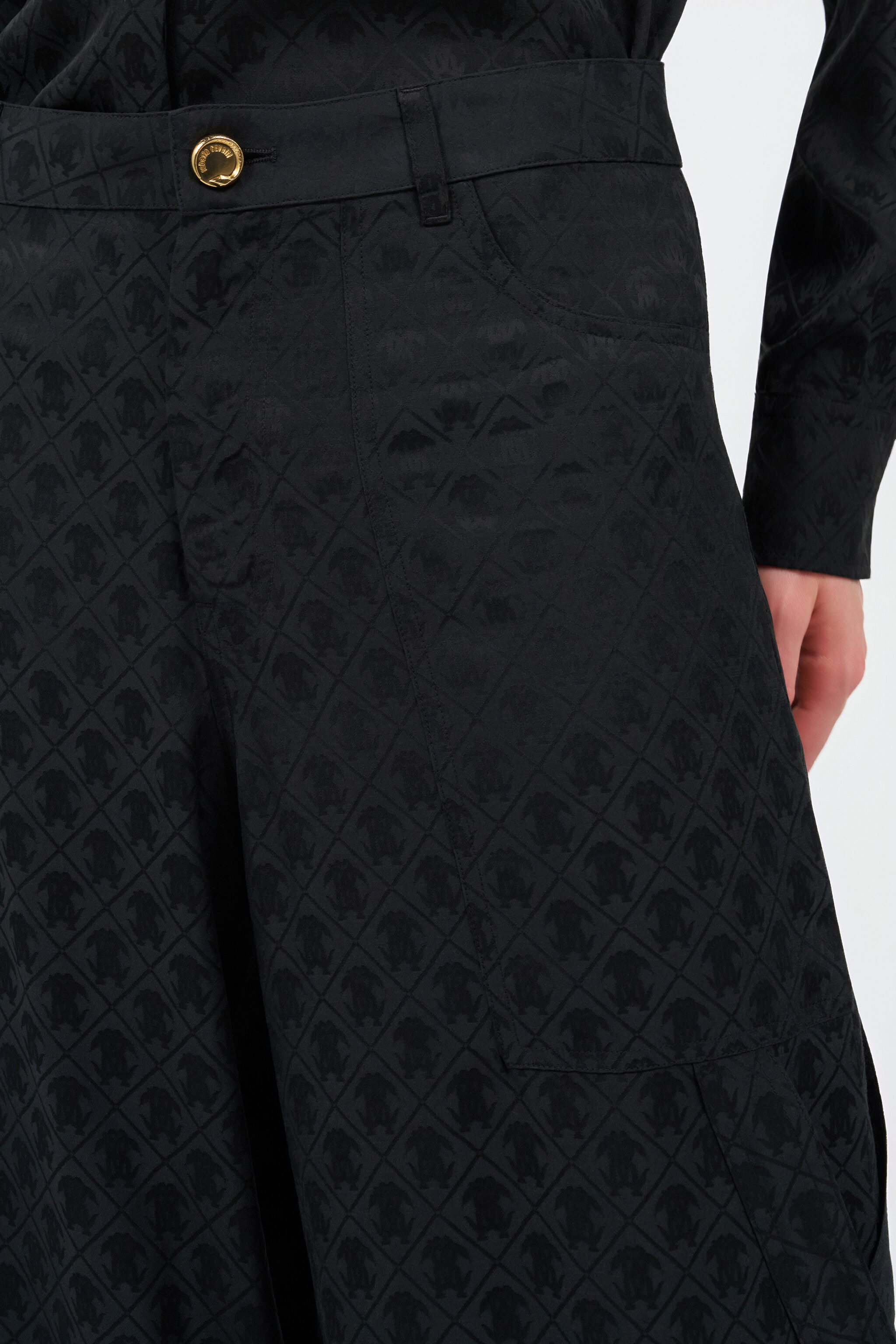 Silk Cargo Trousers with Monogram RC - 6