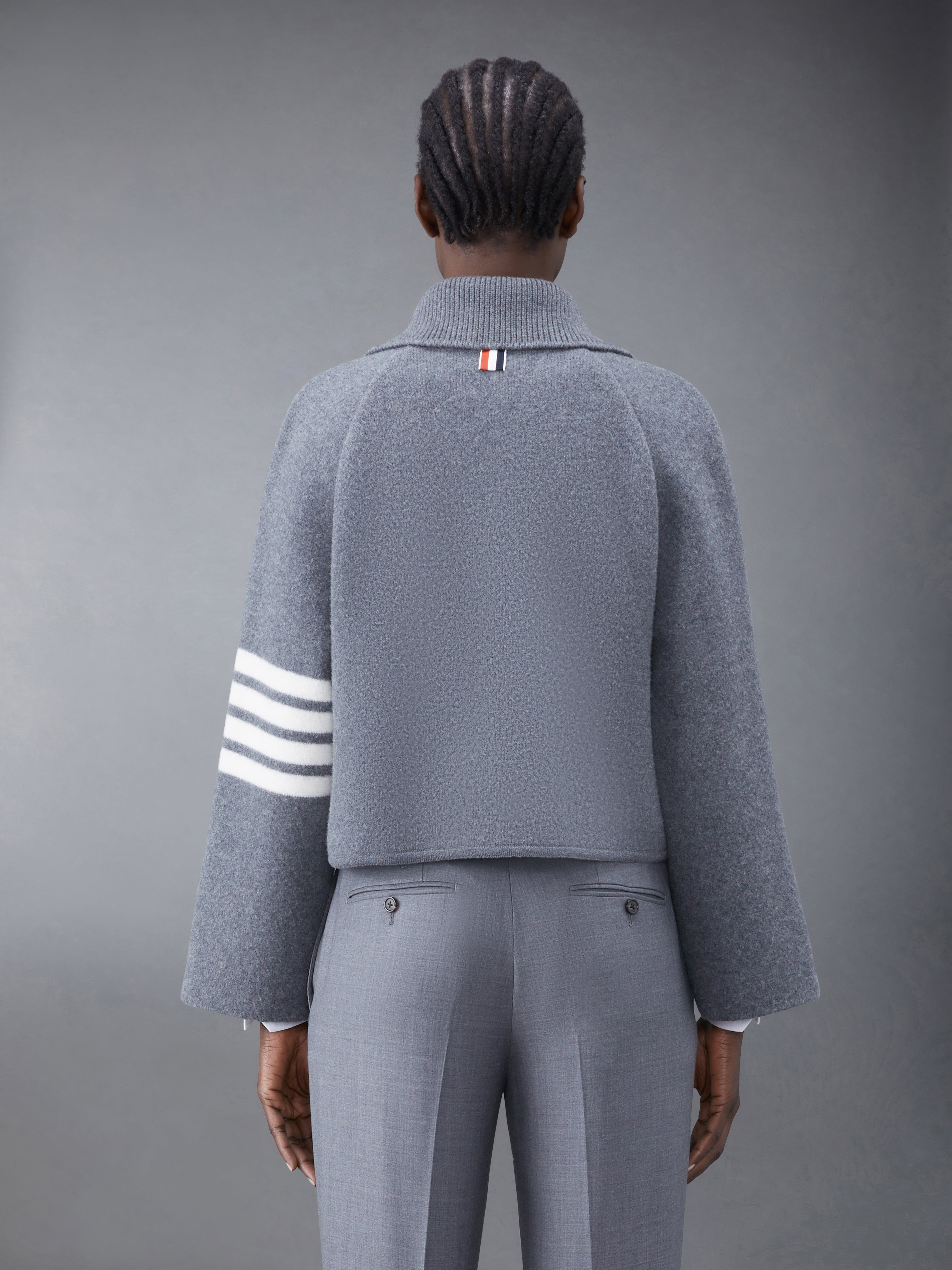Boiled Wool Milano 4-Bar Cropped Car Coat - 2