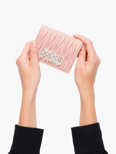 Miu Miu matelassé embellished billfold wallet outlook