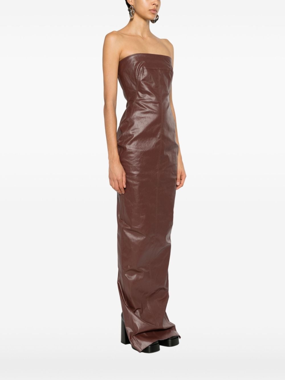 square-neck denim gown - 3