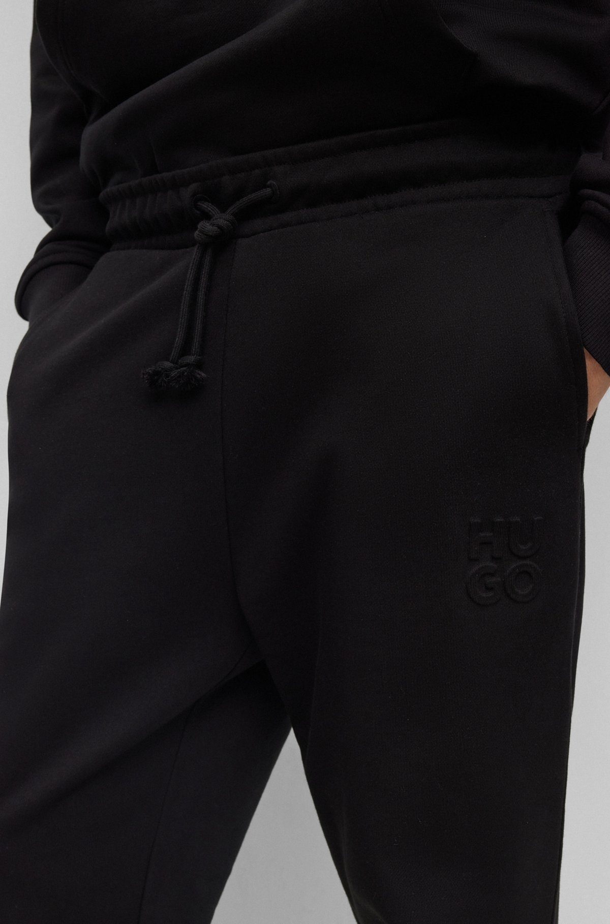 RELAXED-FIT COTTON-TERRY TRACKSUIT BOTTOMS WITH STACKED LOGO - 3