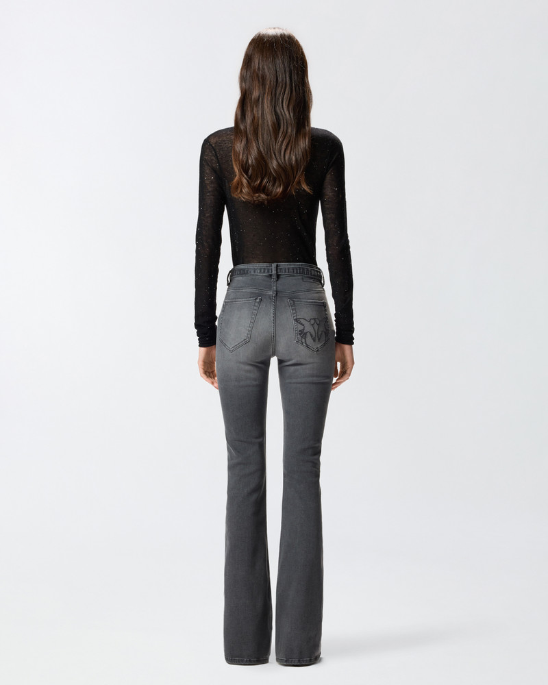 GREY DENIM FLARED JEANS 4