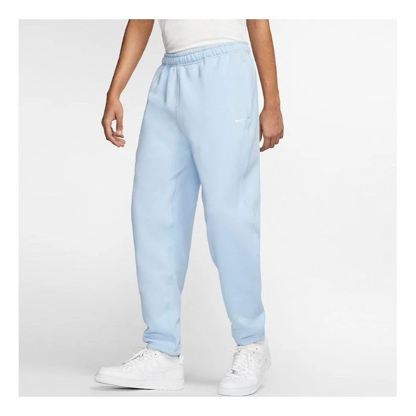 Nike Lab Solid Color Fleece Lined Bundle Feet Casual Sports Long Pants Blue CD6394-436 - 1