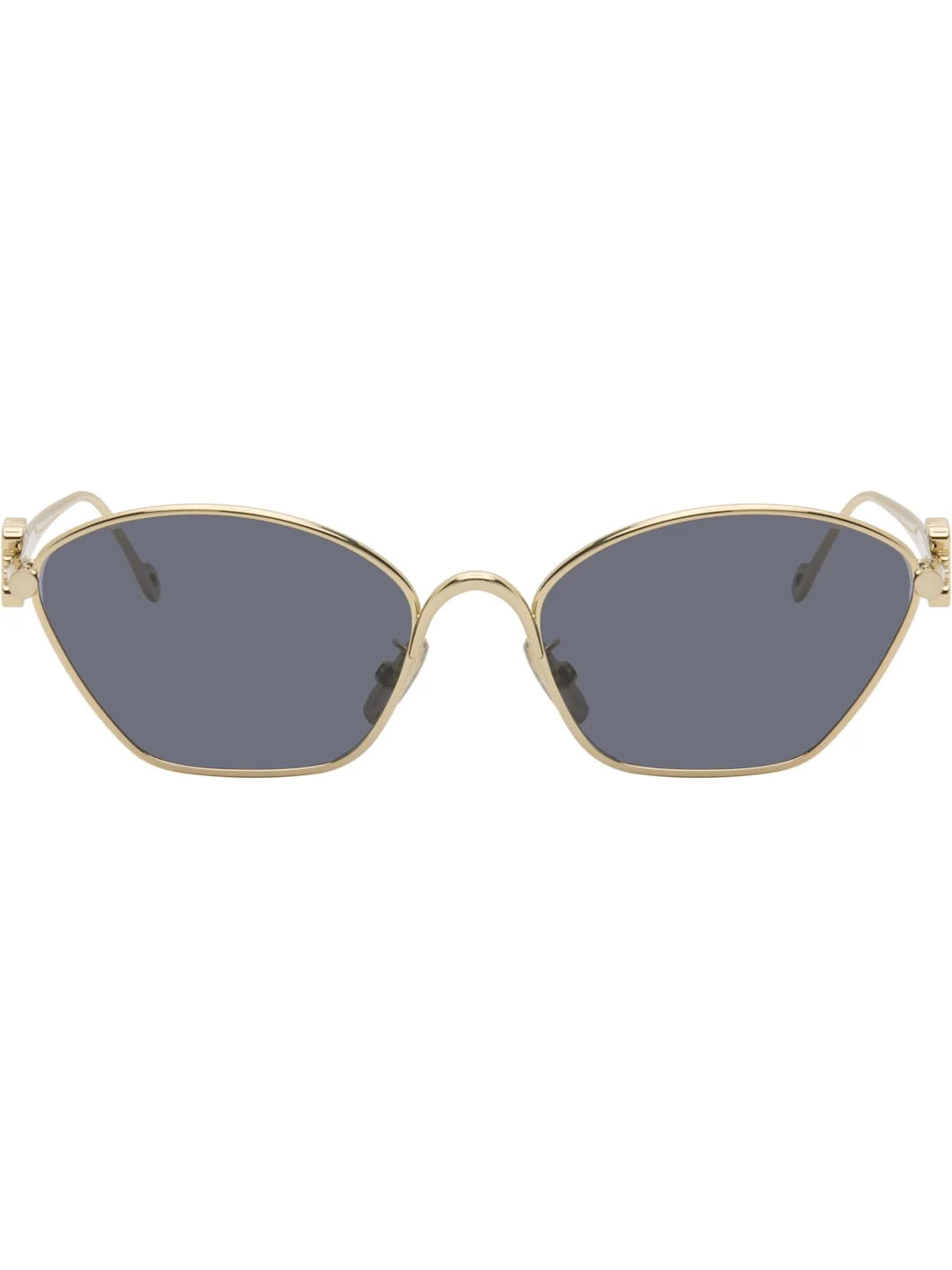 Gold Anagram Hexagonal Cat-Eye Sunglasses - 1