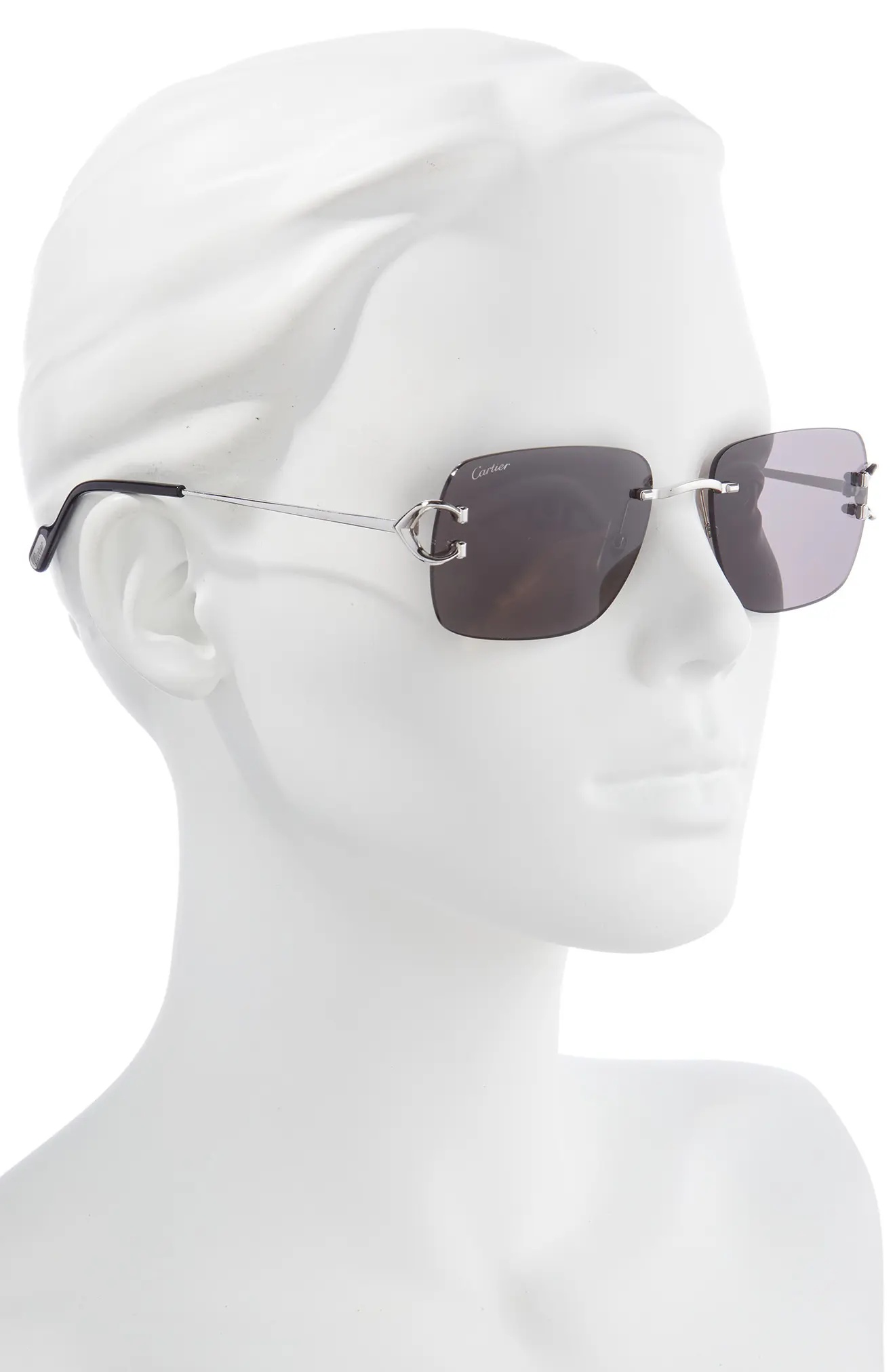 59mm Rimless Rectangular Sunglasses - 3