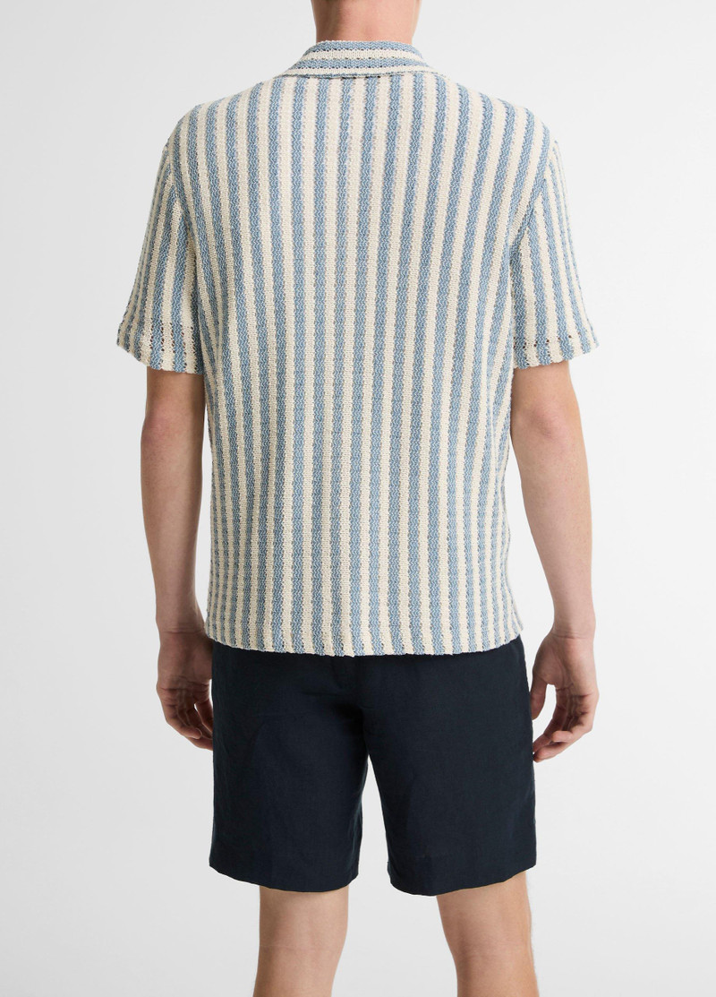 Vince Beach Stripe Italian Cotton-Blend Button-Front Shirt outlook