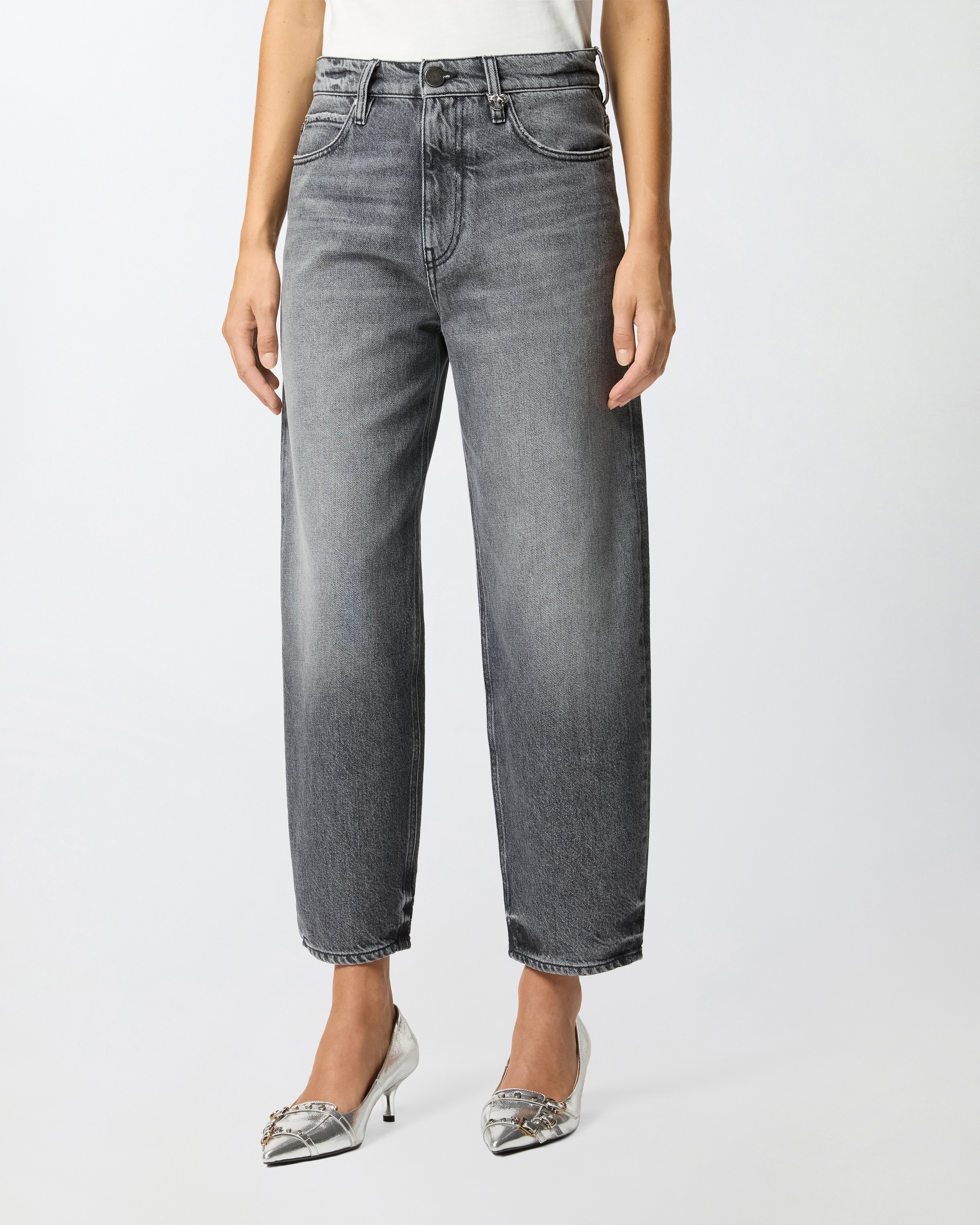 GREY DENIM BALLOON-FIT JEANS - 3
