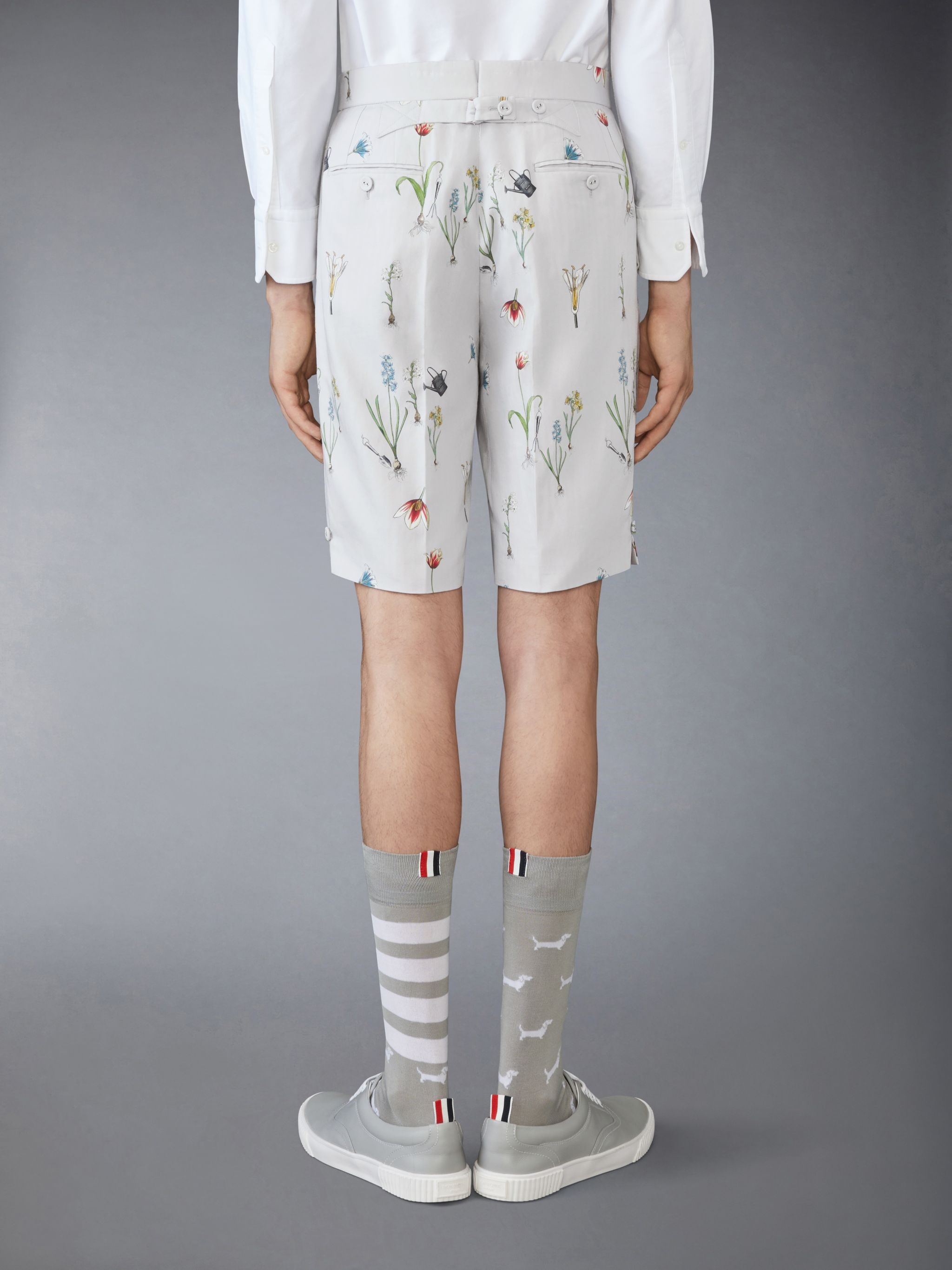 COTTON LINEN BOTANICAL BACKSTRAP SHORTS - 2