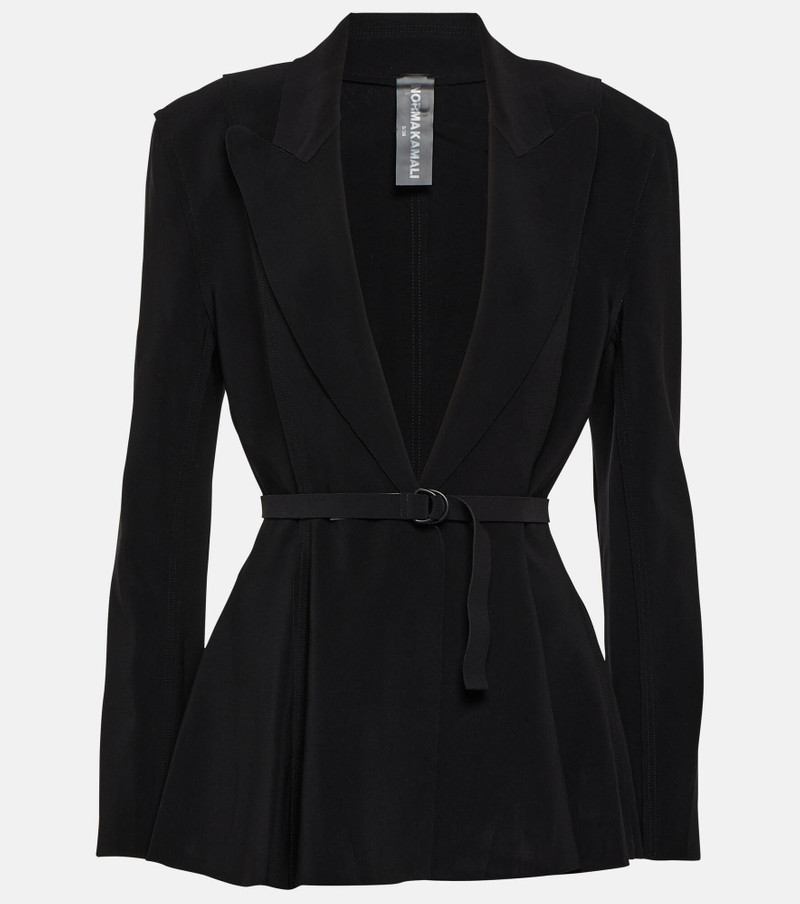 Belted peplum-hem jersey blazer 1