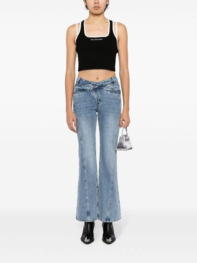 FENG CHEN WANG logo-embroidered cropped top outlook