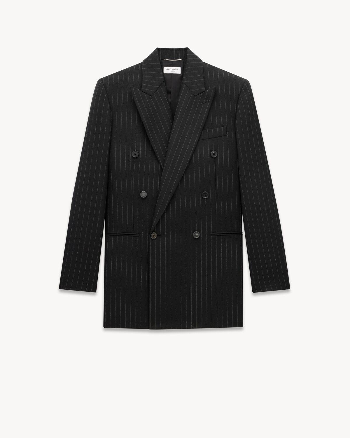 JACKET IN STRIPED WOOL GABARDINE - 1