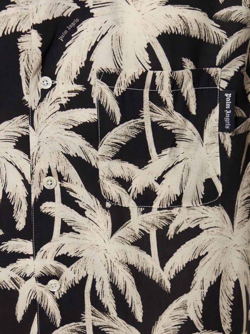 Palm print viscose shirt - 2