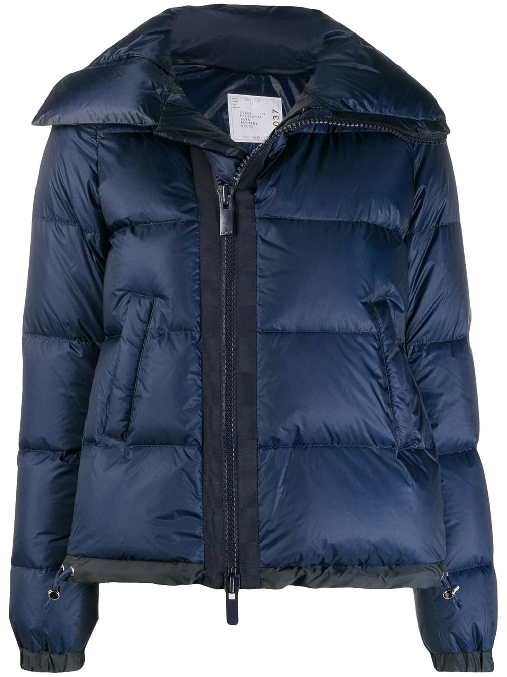 off-center zip puffer jacket - 1