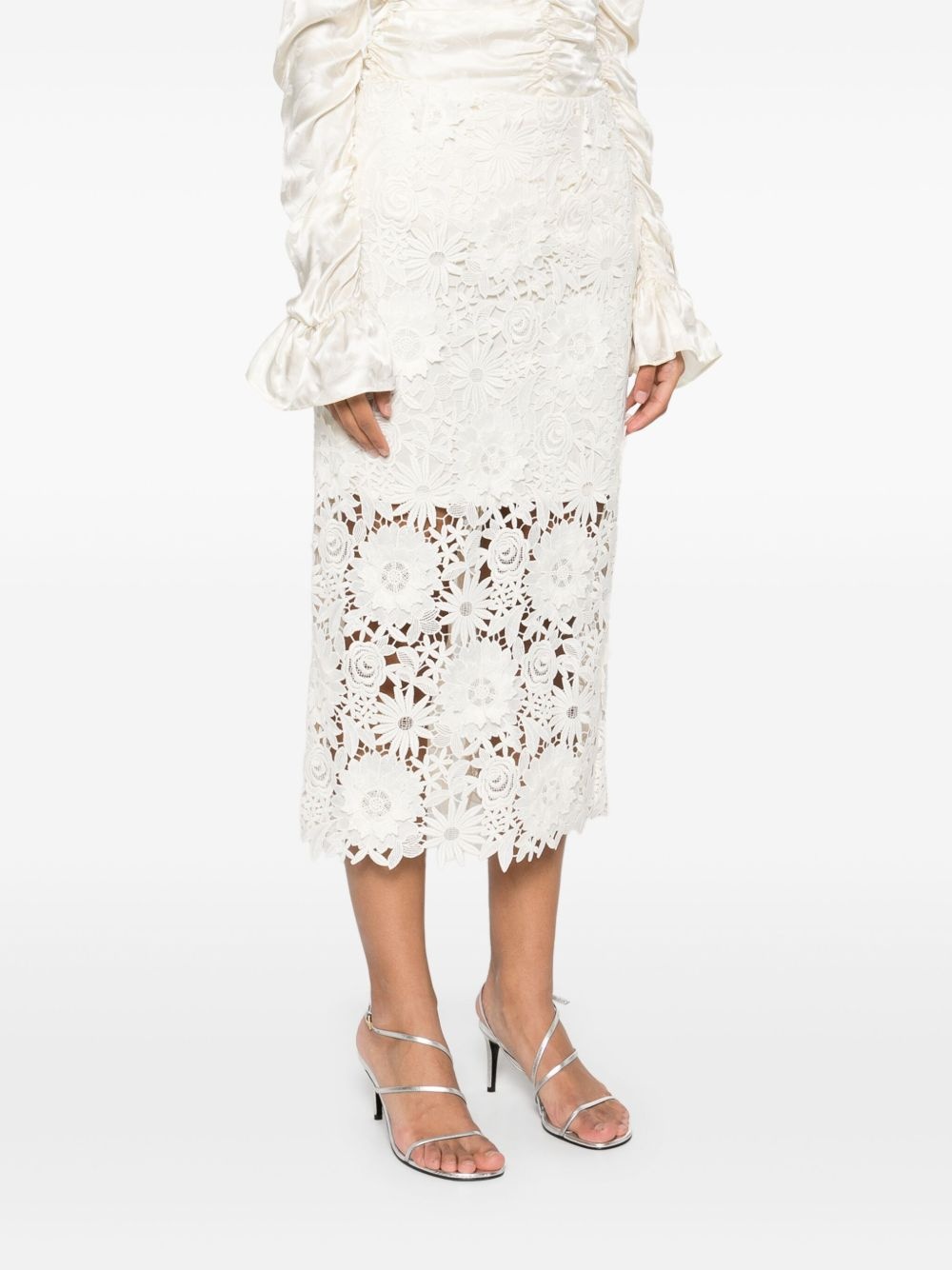 3D lace pencil skirt - 3