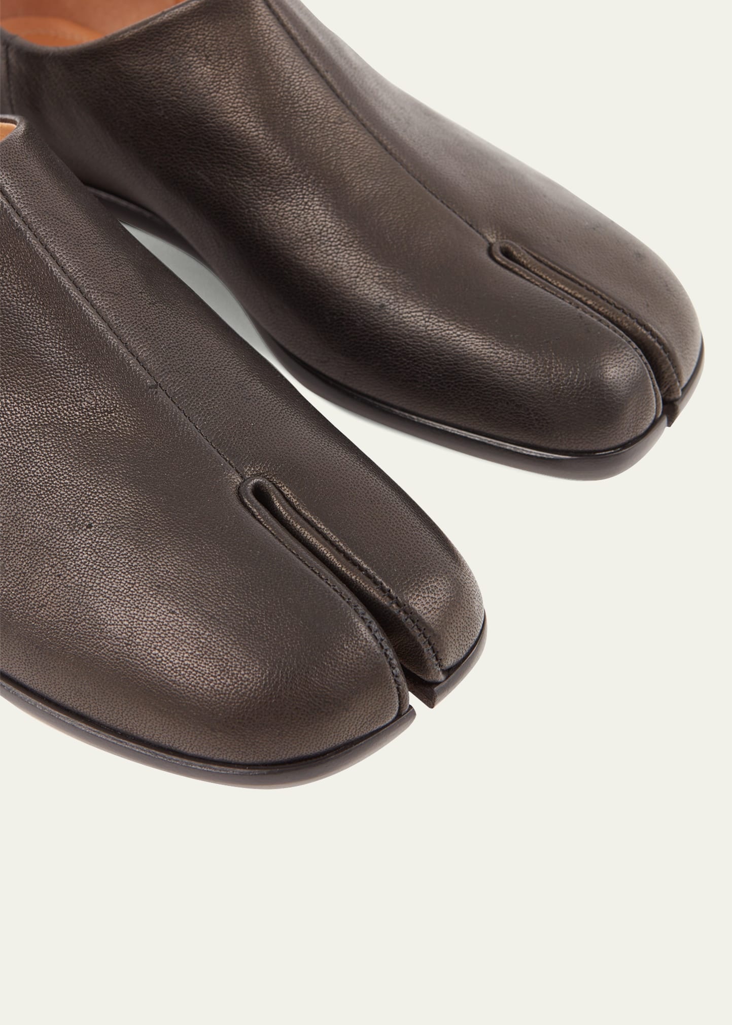 Men's Tabi Babouchev Tabi-Toe Leather Slip-On Shoes - 3