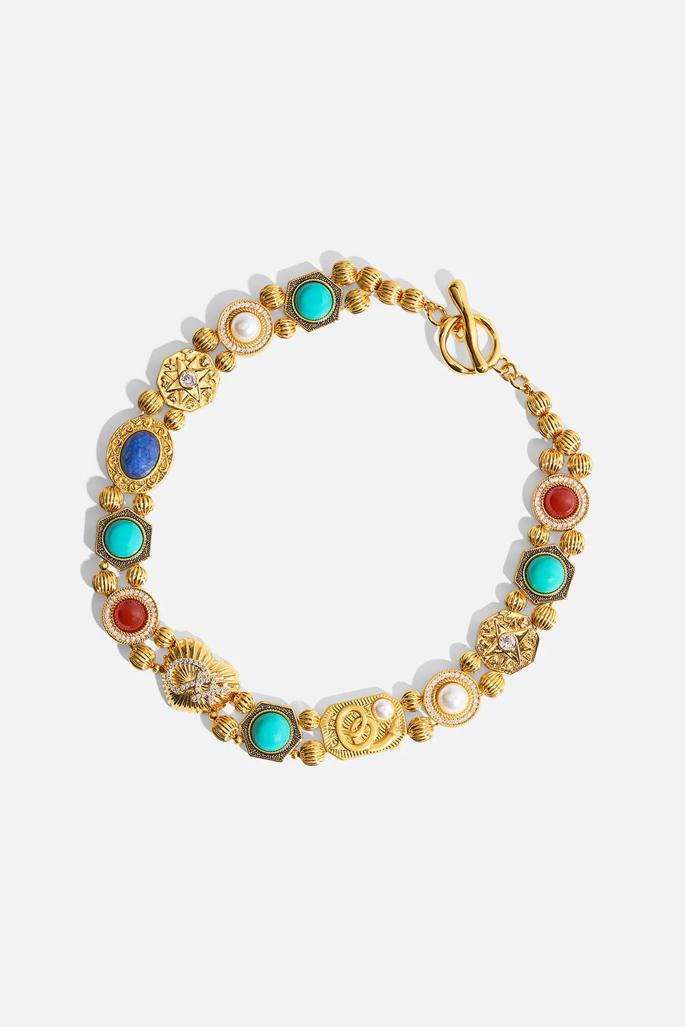 MY CAMEO ROMEO STATEMENT NECKLACE GOLD - 1