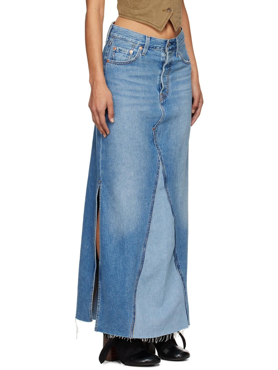 Blue Icon Denim Maxi Skirt - 2