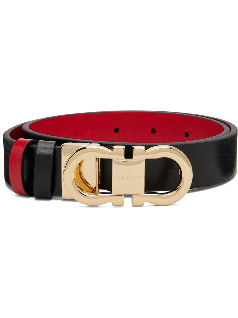 Black Adjustable Gancini Reversible Belt 1
