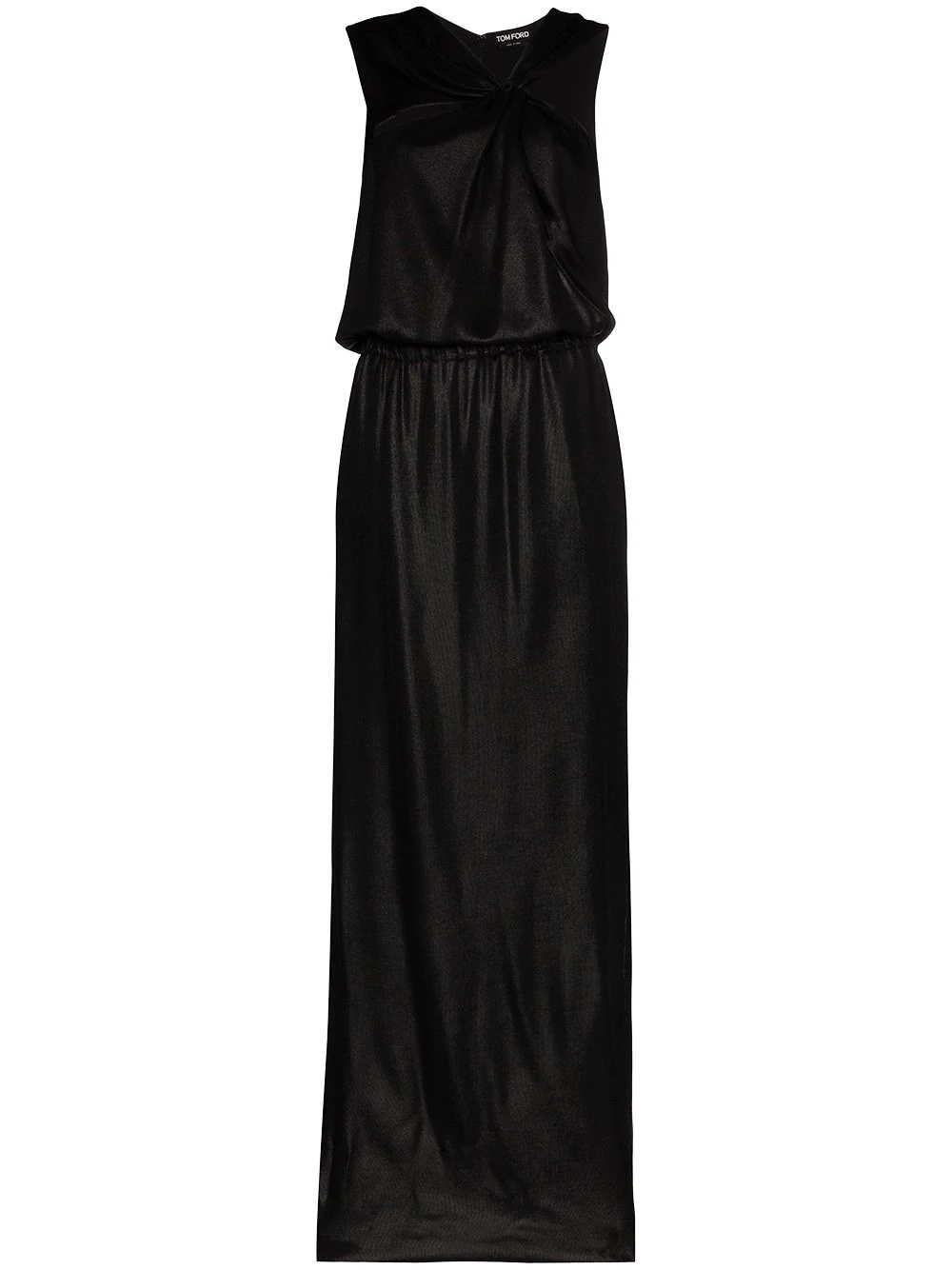 asymmetric halterneck silk evening gown - 1