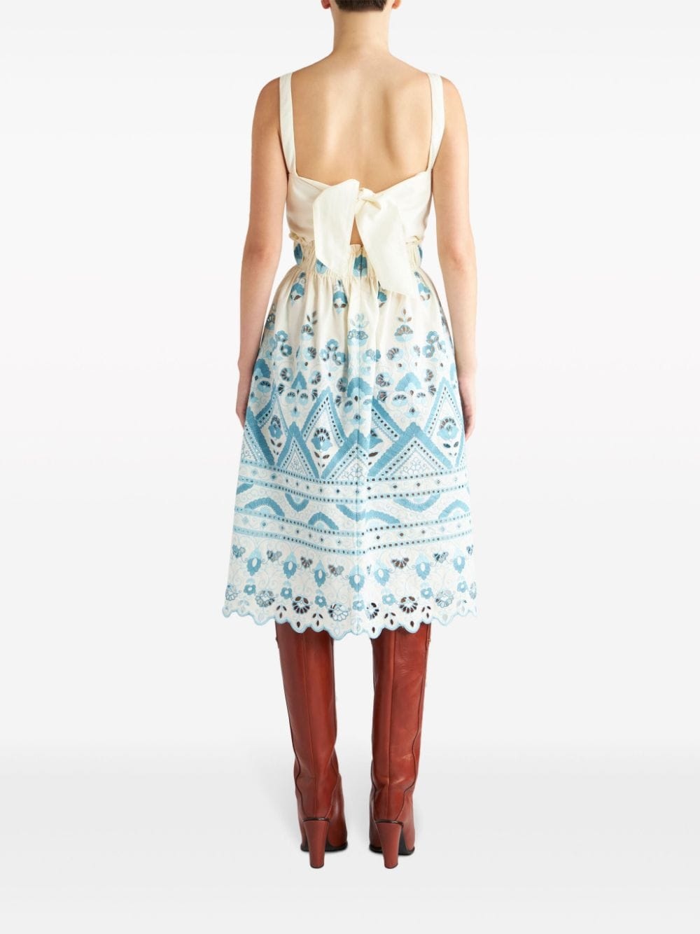 broderie anglaise flared dress - 3