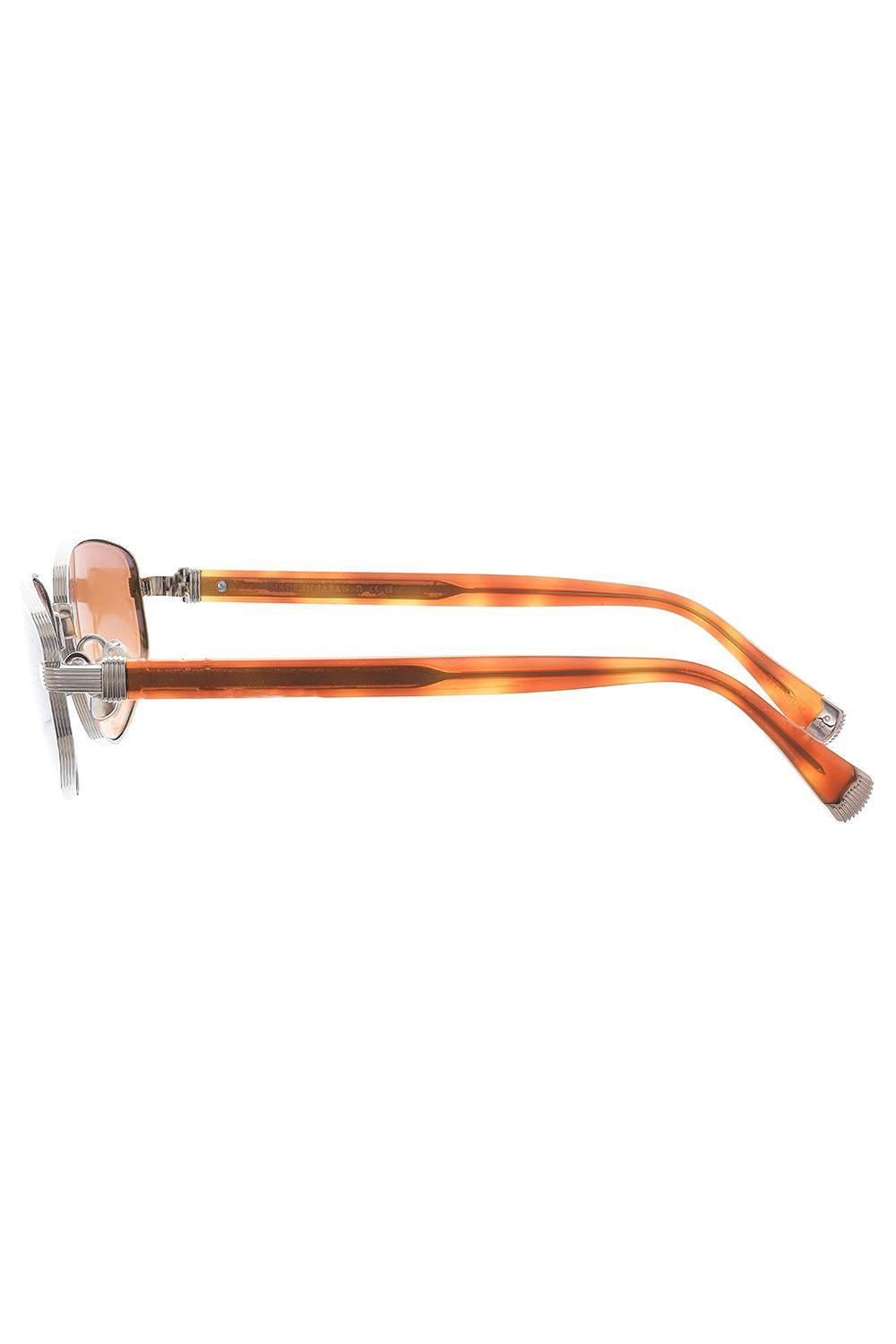 Angled Lens Sunglasses - Orange - 5
