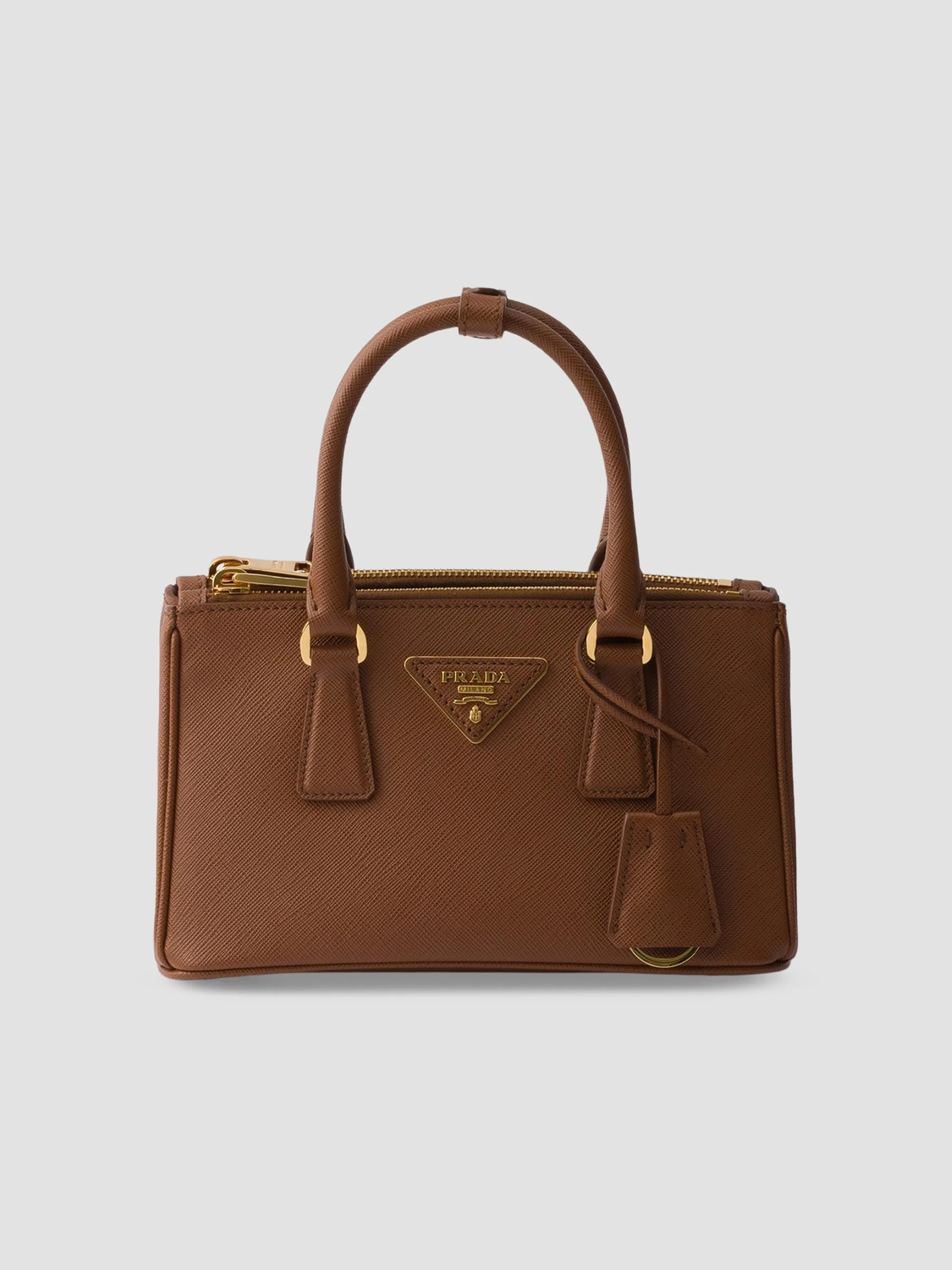 Women's Galleria Saffiano Leather Mini Top Handle Bag - Brown Gold - 1