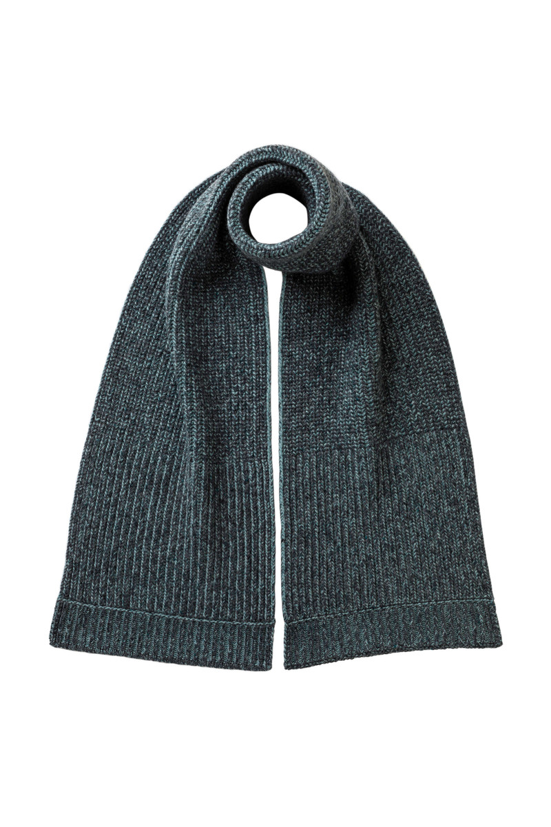 Donegal Cashmere Blue Knitted Scarf 1