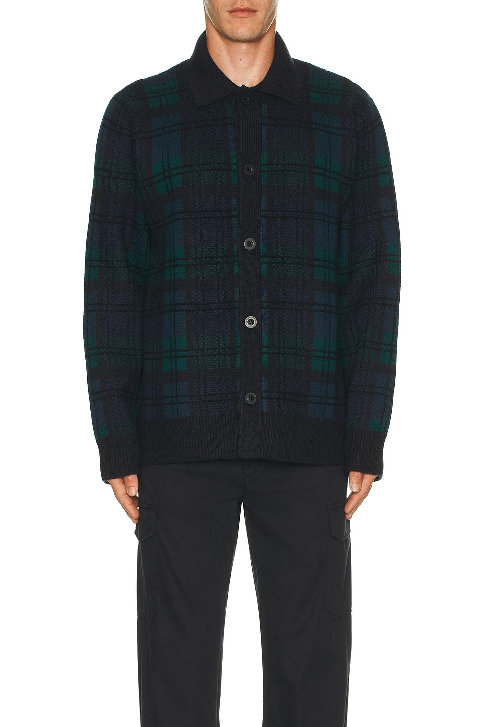 Plaid Button Down Sweater - 3