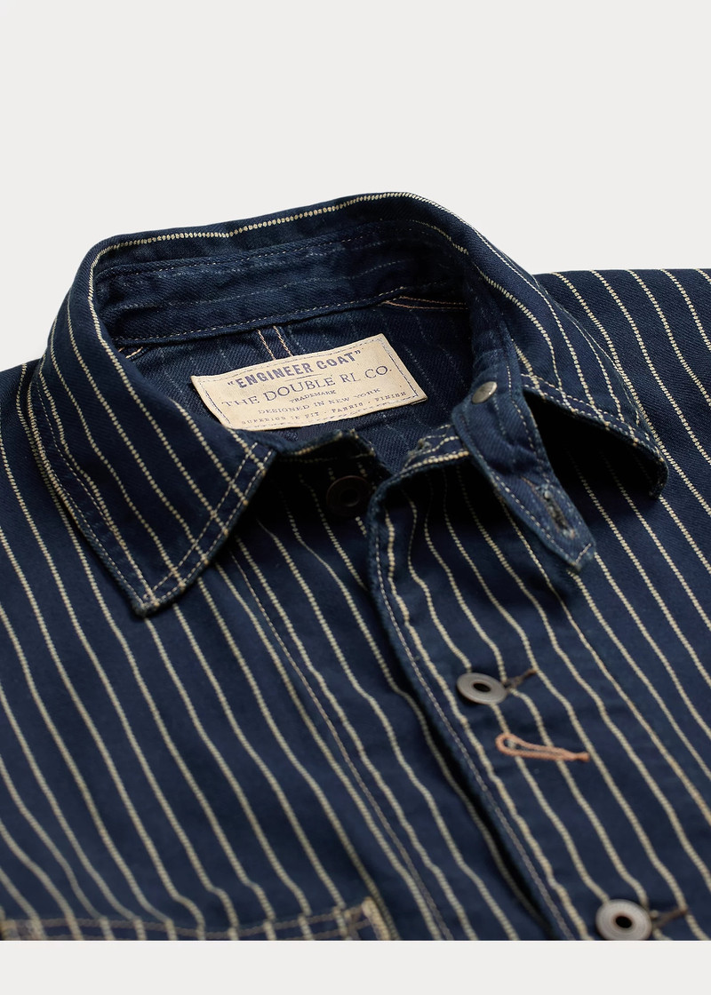 Indigo Dot-Stripe Twill Engineer Coat 4