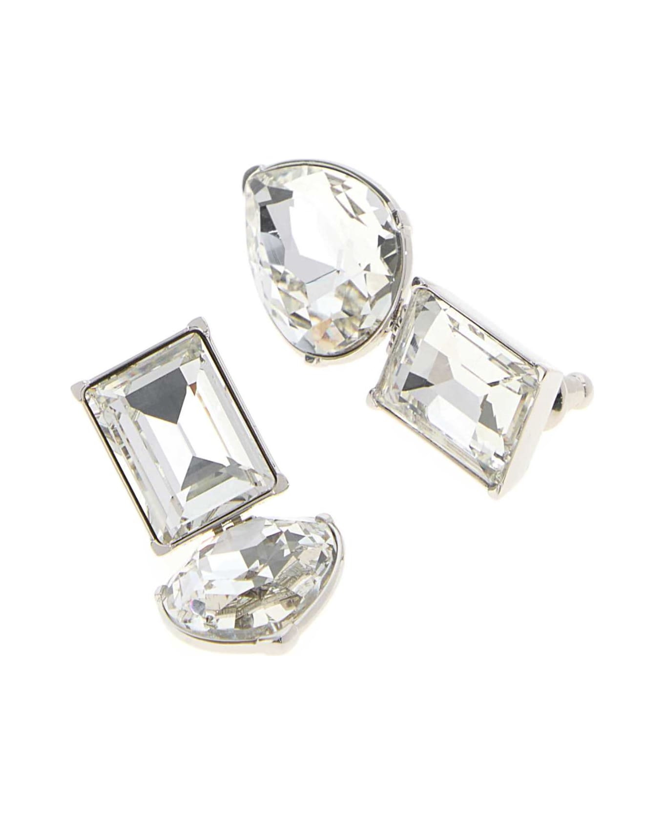 Silver Metal Cocktail Earrings - 2