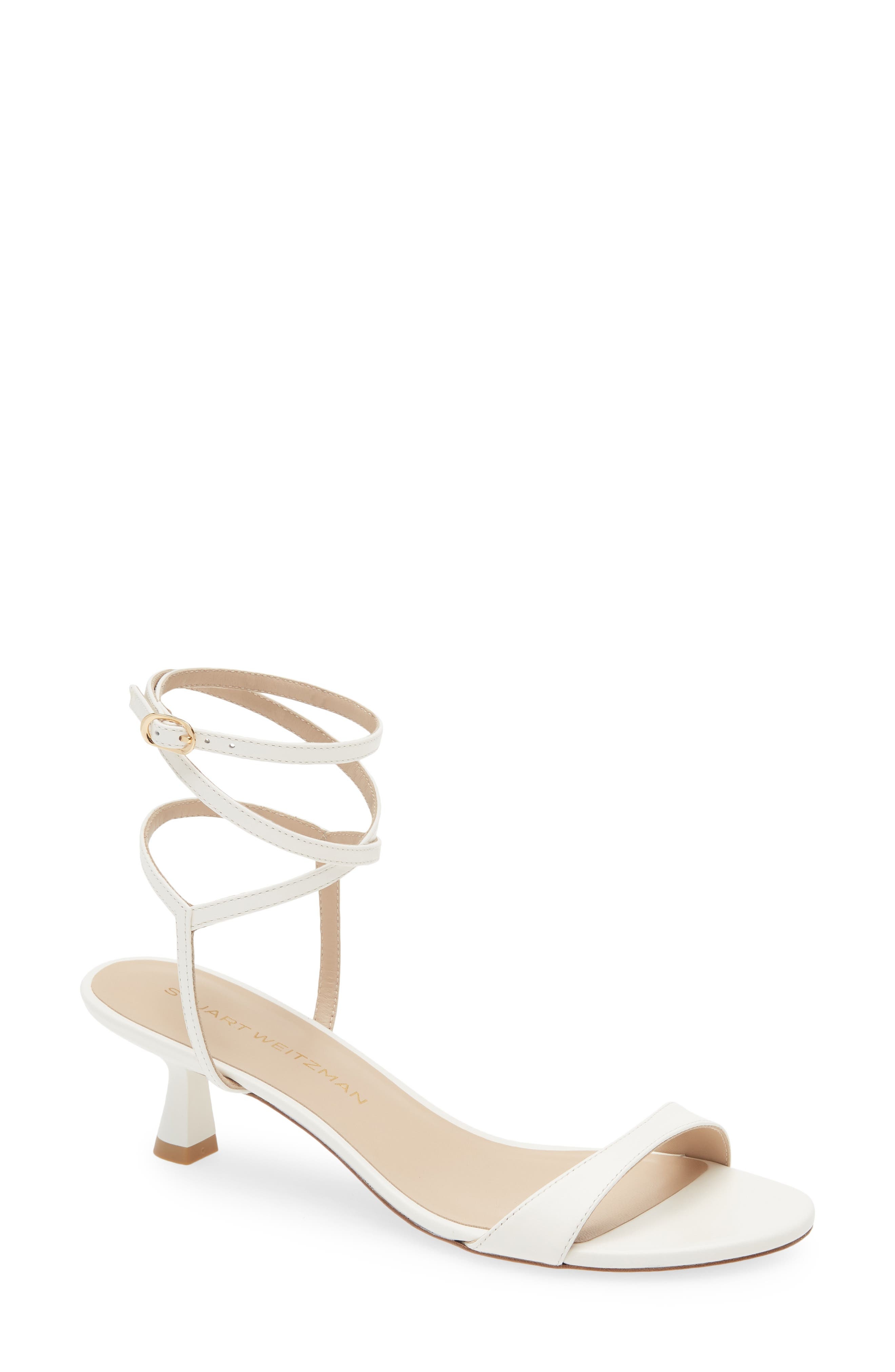Stuart Weitzman Nudist Wrap Sandal in Cream at Nordstrom - 1
