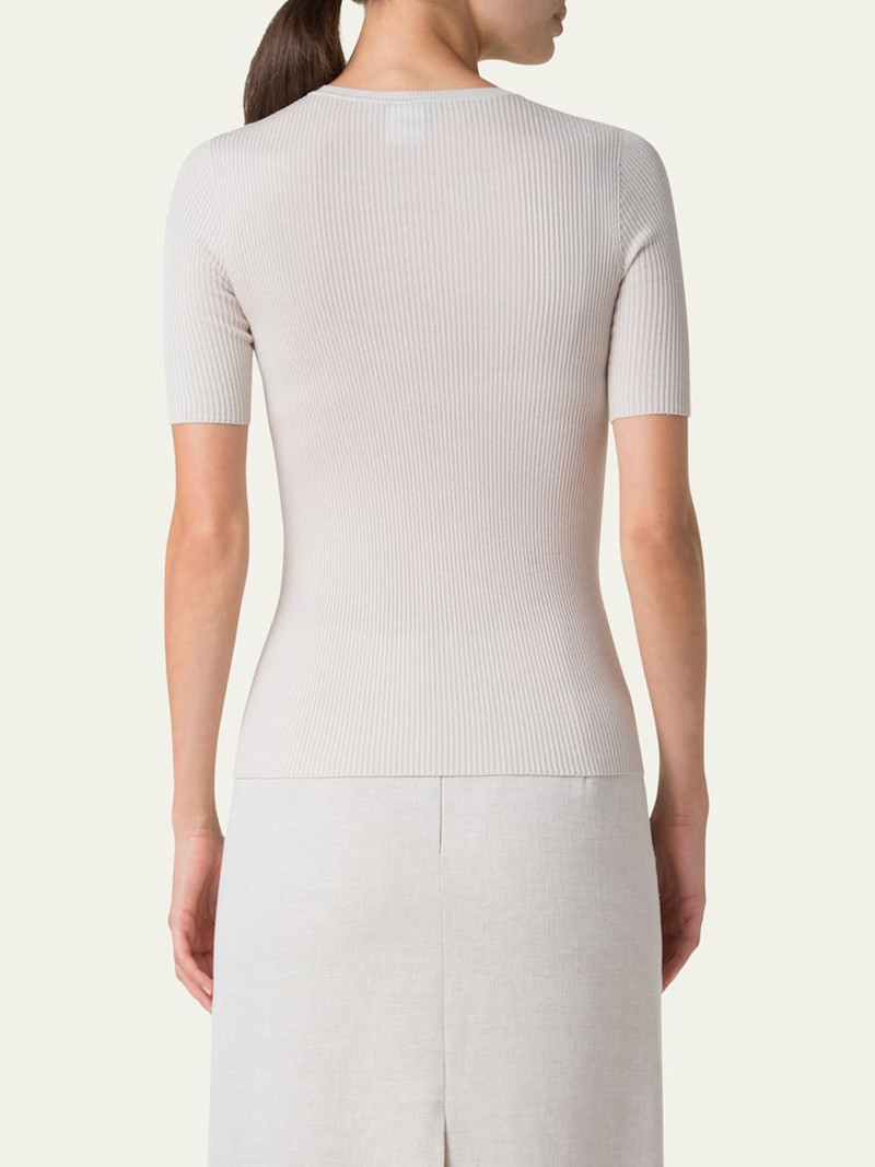 AKRIS Seamless Rib Short-Sleeve Sweater outlook