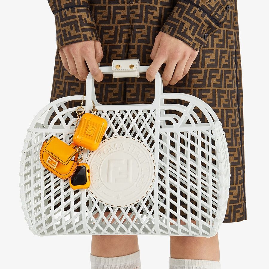 Orange leather charm - 3