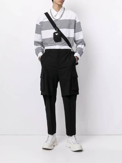 JUUN.J stripe-panelled cotton shirt outlook