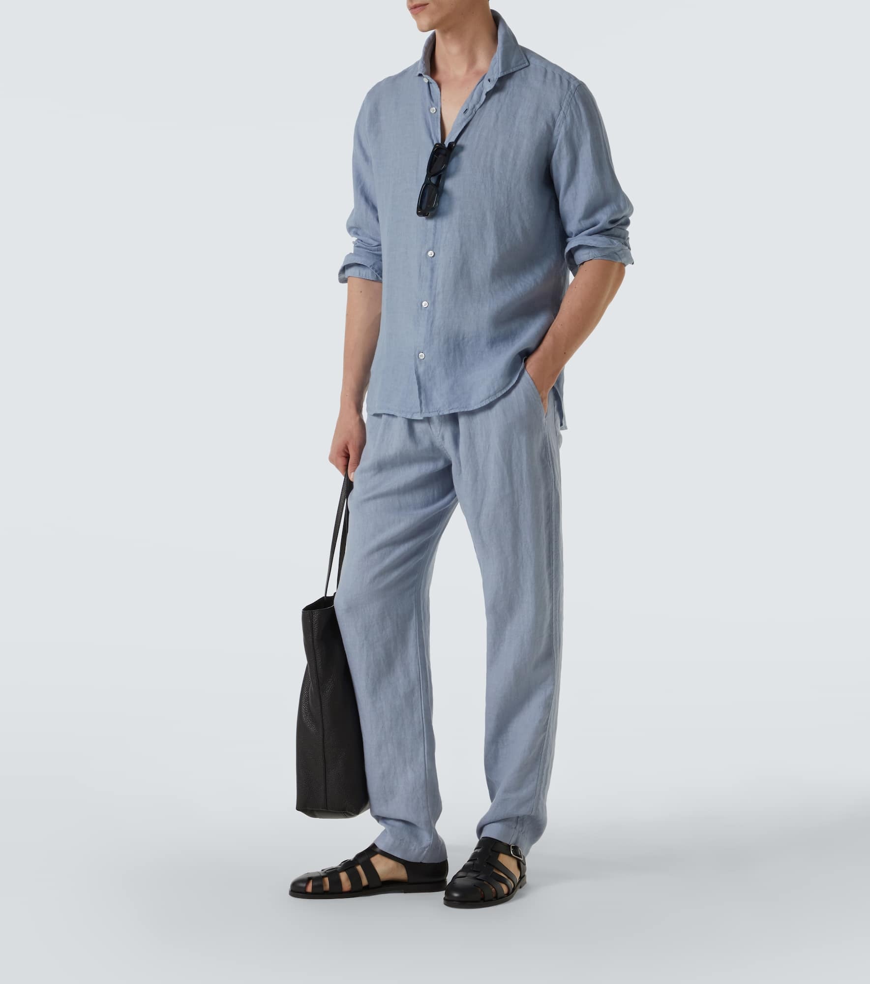 Linen straight pants - 2