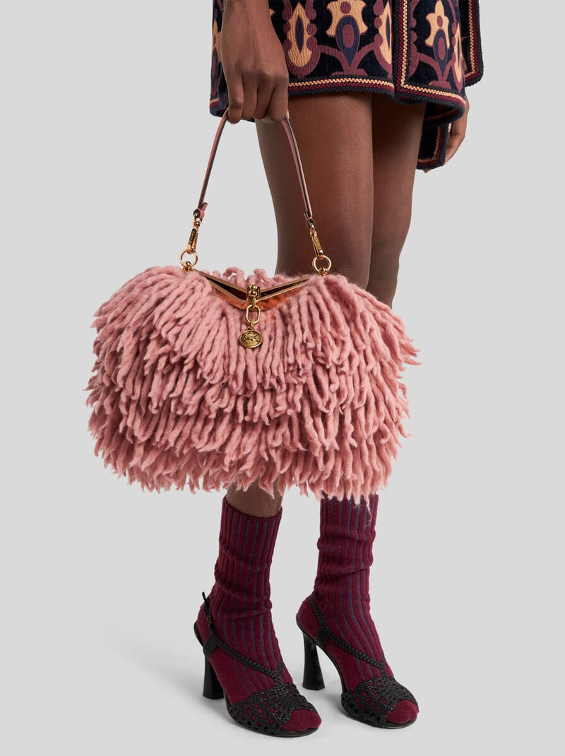 Etro SMALL WOOL VELA BAG WITH FRINGING outlook