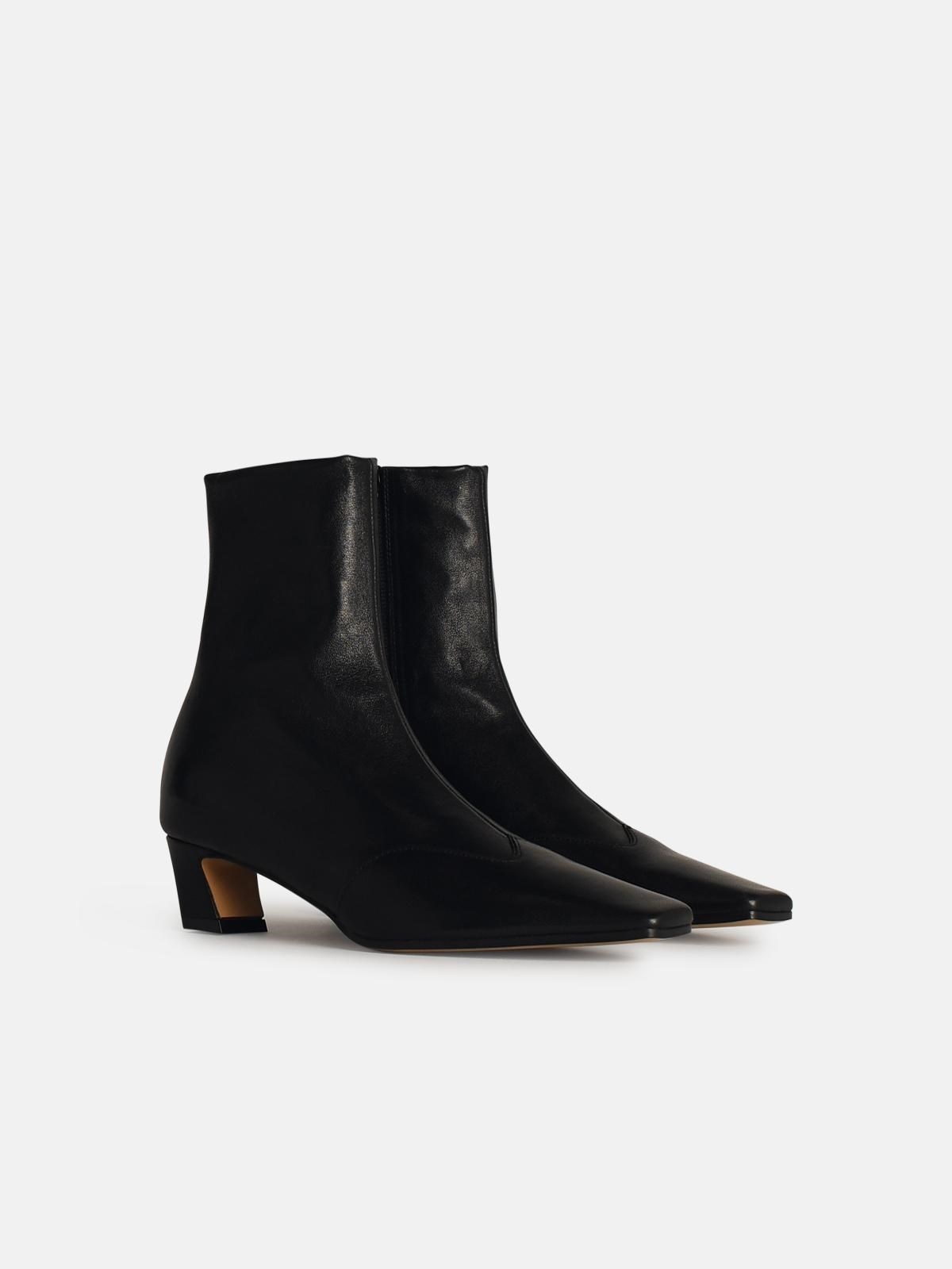 'NEVADA 40' BLACK LEATHER ANKLE BOOTS - 2