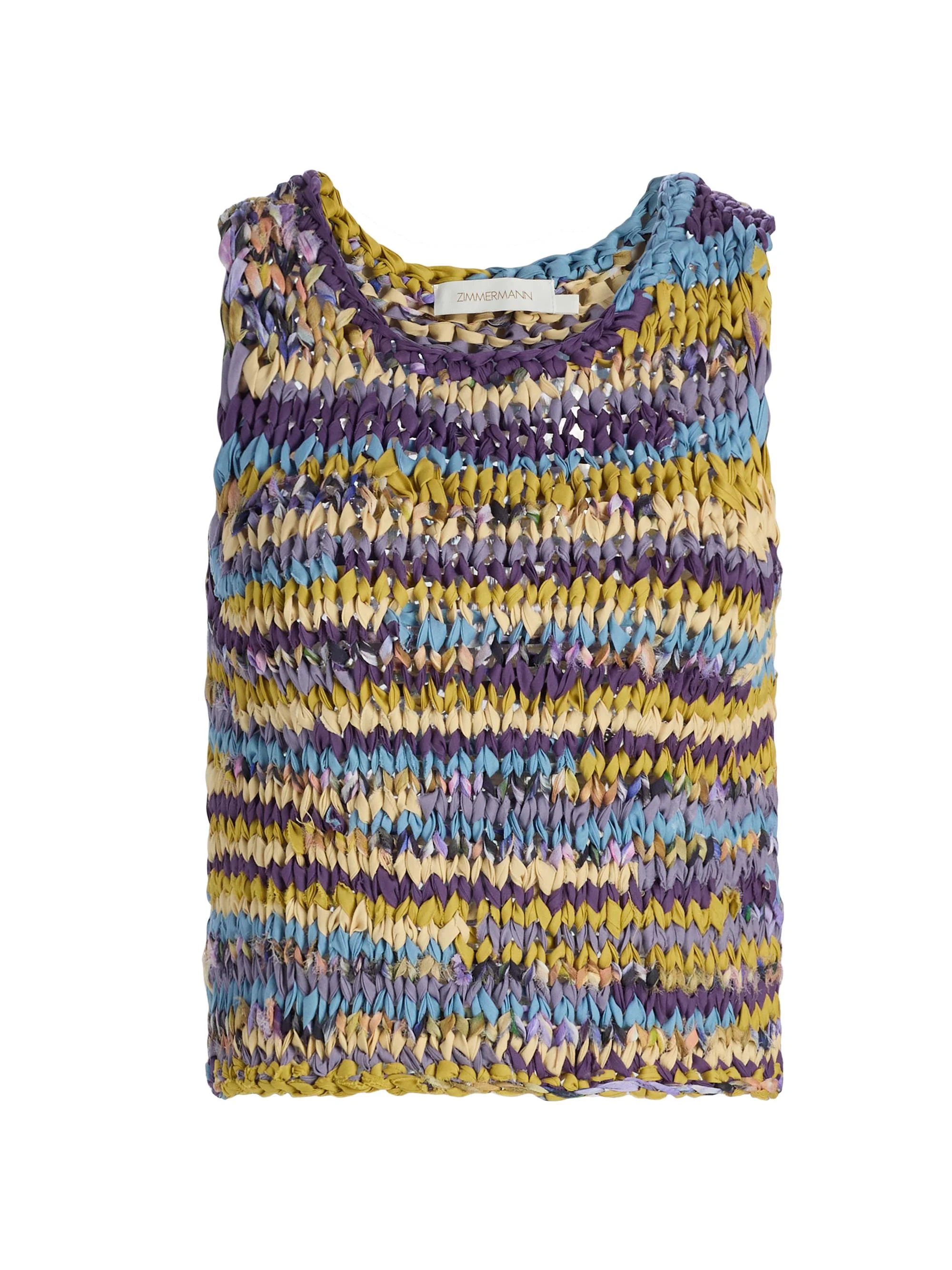 Women's Luna Striped Ribbon-Knit Cotton Tank - Multi Stripe - 1