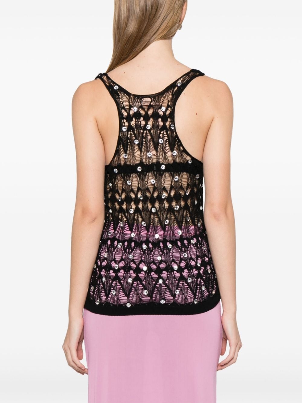 drop stitch-knit top - 4
