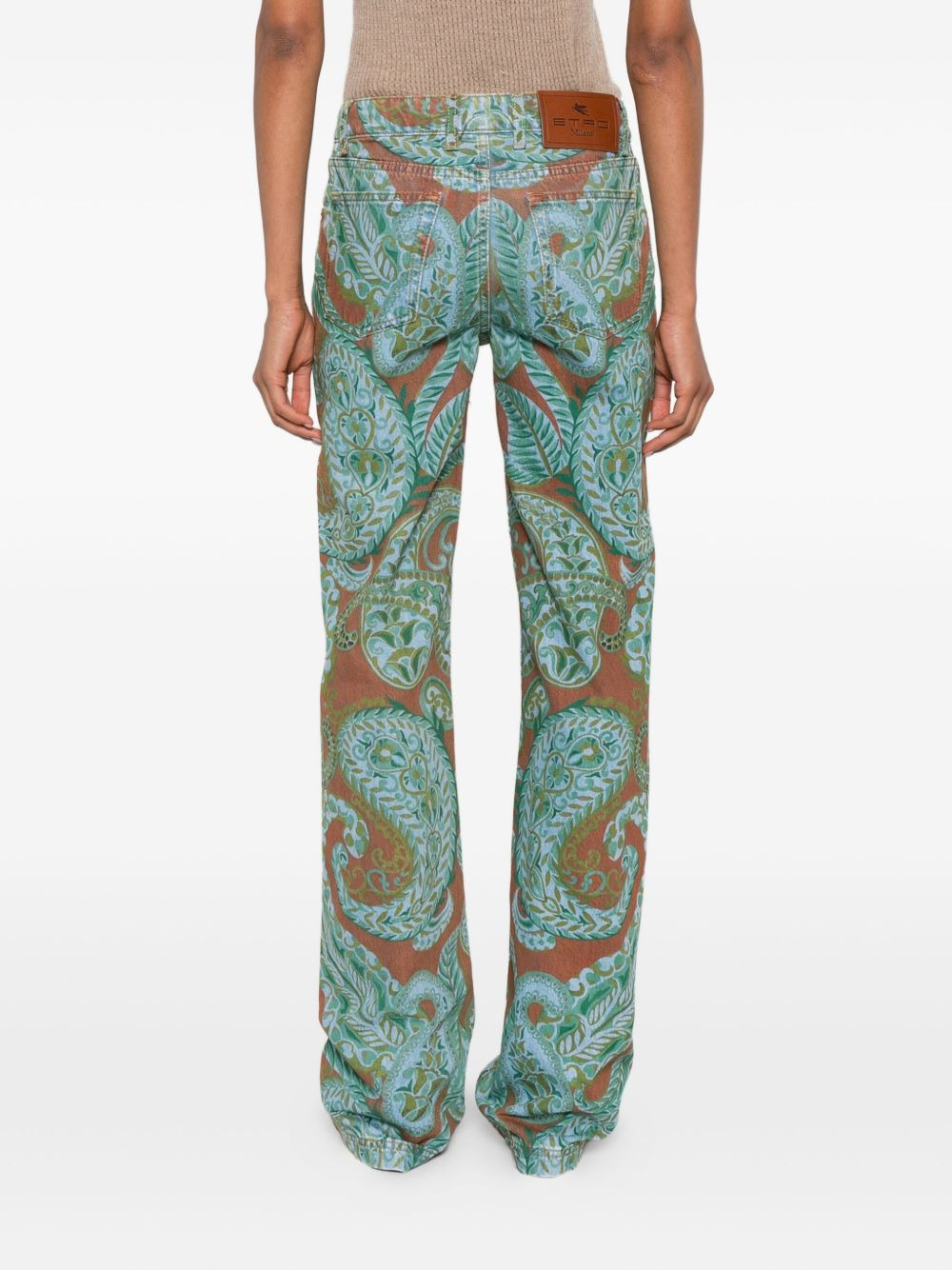 paisley-print straight-leg jeans - 4